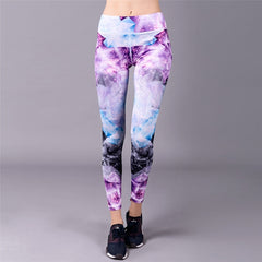WOSAWE Printing Yoga Pants Women Fitness Leggings Workout Sports Running Leggings Sexy Push Up Gym Wear Elastic Slim Pants
