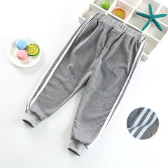 Fashion Sports Girls Boys Pants White Striped Candy Color School Cotton Spring Autumn Pant Leggings Trouser Children Kid Leggins