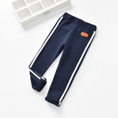 Fashion Sports Girls Boys Pants White Striped Candy Color School Cotton Spring Autumn Pant Leggings Trouser Children Kid Leggins