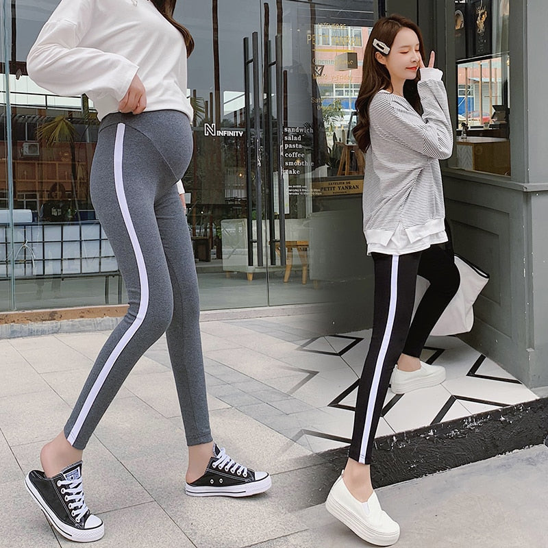 068# Spring Casual Maternity Legging Elastic Waist Belly Sports Legging Clothes for Pregnant Women Autumn Pregnancy Pencil Pants