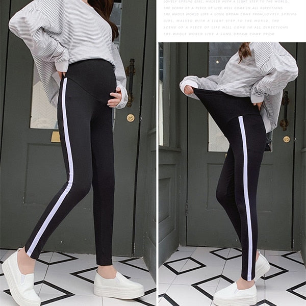 068# Spring Casual Maternity Legging Elastic Waist Belly Sports Legging Clothes for Pregnant Women Autumn Pregnancy Pencil Pants