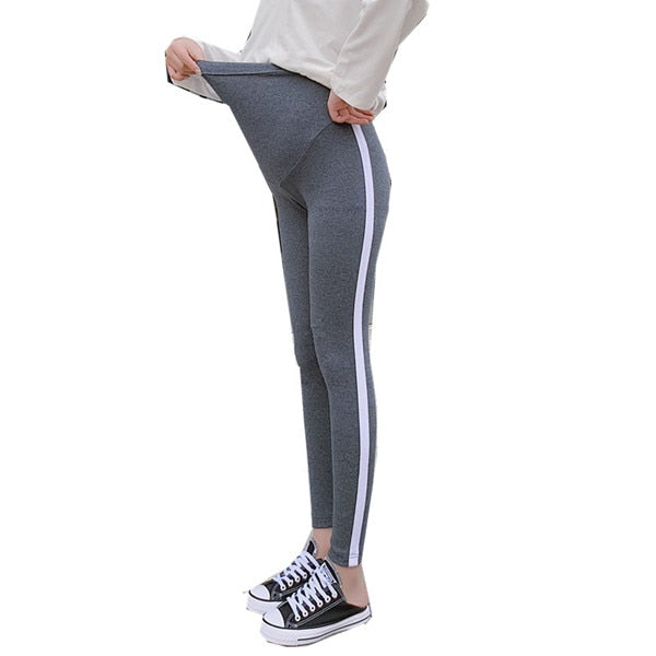 068# Spring Casual Maternity Legging Elastic Waist Belly Sports Legging Clothes for Pregnant Women Autumn Pregnancy Pencil Pants