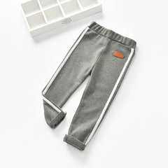 Fashion Sports Girls Boys Pants White Striped Candy Color School Cotton Spring Autumn Pant Leggings Trouser Children Kid Leggins