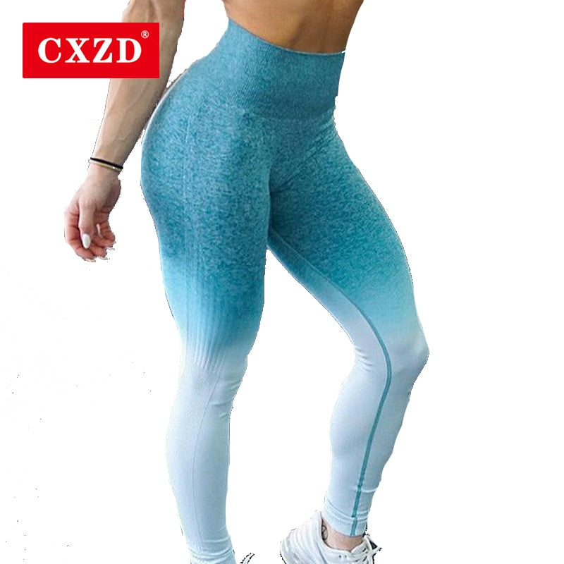 CXZD Women Sports Gym Yoga Pants Compression Tights Seamless Pants Stretchy High Waist Run Fitness Leggings Hip Push Up