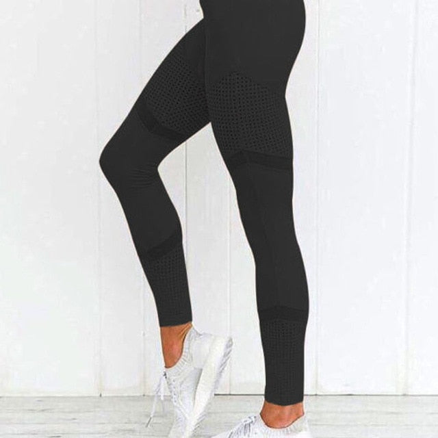 2019 New Style Fashion Hot Women's Mesh Running Yoga Fitness Patchwork Leggings Gym Exercise Sports Pants Trousers