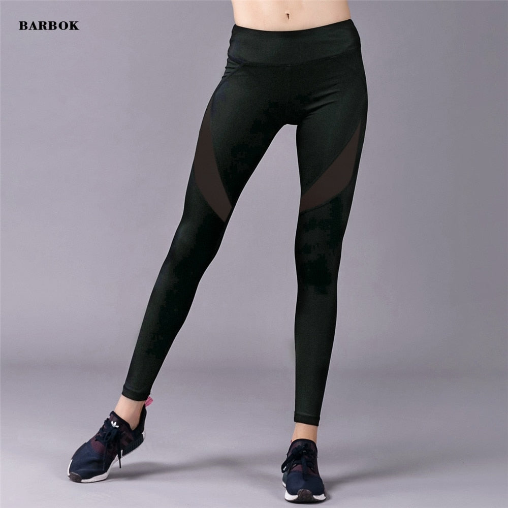 BARBOK Women Fitness Leggings High Waist Yoga Pants Sports Workout Tights Yoga Slim Running Tights Pants Gym Trousers