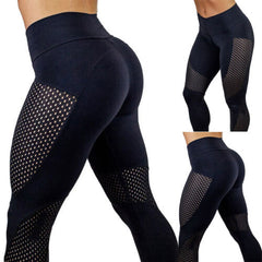 2019 New Style Fashion Hot Women Elastic High Waist Gym Pants Fitness Sport Patchwork Jogging Leggings