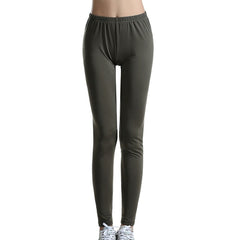 Ladies Leggings Solid Color Milk Silk Fit Slim Elastic  Pants for Sports IK88