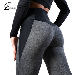 CHRLEISURE Women Fitness Legging High Waist Push Up Women Leggings Femme Patchwork Polyester Leggins Feminina