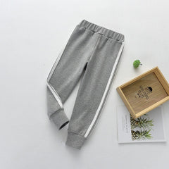 Fashion Sports Girls Boys Pants White Striped Candy Color School Cotton Spring Autumn Pant Leggings Trouser Children Kid Leggins