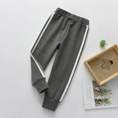 Fashion Sports Girls Boys Pants White Striped Candy Color School Cotton Spring Autumn Pant Leggings Trouser Children Kid Leggins