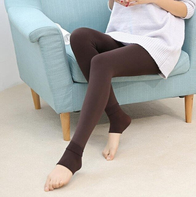 2019 NEW Plus Cashmere Casual Leggings For Women Girl Warm Winter Bright Velvet Knitted Thick Slim Legging Super Elastic trouser