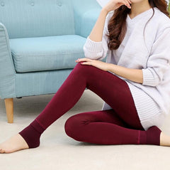 2019 NEW Plus Cashmere Casual Leggings For Women Girl Warm Winter Bright Velvet Knitted Thick Slim Legging Super Elastic trouser