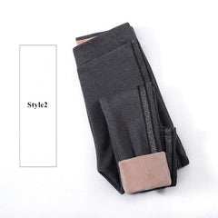 2019 Autumn Winter Cotton Velvet Leggings Women High Waist Side Stripes Sporting Fitness Leggings Pants Warm Thick Leggings