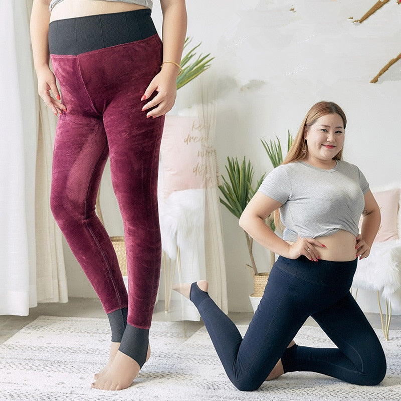 High Quality Winter Leggings Women High Elastic Thick Fleece Warm Legging Plus Size Velet Pants Large Size Slim Trousers 135KG