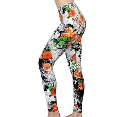 New Rose Flower Printed Leggings Fashion Sexy Women Lady Slim High Elastic Cotton Pants Multiple Colors Styles Trousers In Stock