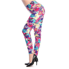 New Rose Flower Printed Leggings Fashion Sexy Women Lady Slim High Elastic Cotton Pants Multiple Colors Styles Trousers In Stock