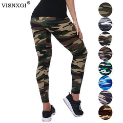 VISNXGI New Fashion 2019 Camouflage Printing Elasticity Leggings Camouflage Fitness Pant Legins Casual Milk Legging For Women