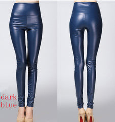 2019 Autumn winter Women legging skinny PU leather pencil Leggings slim faux Leather Pants female fashion thick fleece trousers