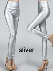 2019 Autumn winter Women legging skinny PU leather pencil Leggings slim faux Leather Pants female fashion thick fleece trousers