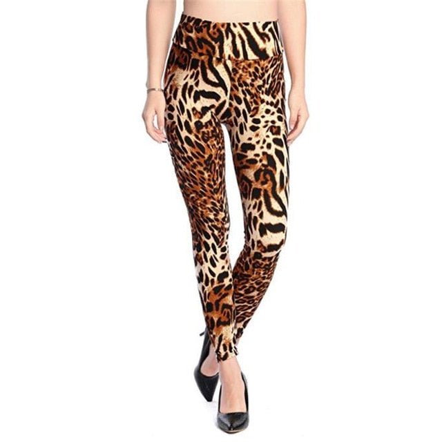 YSDNCHI 2019 Fashion Women Leggings Slim High Waist Elasticity Leggings Leopard Printing leggins Woman Pants Cotton Leggings