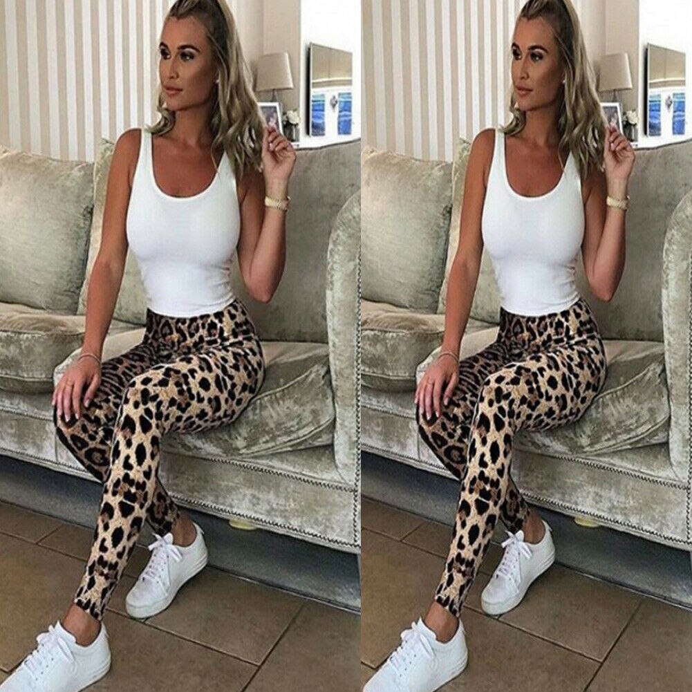 New Arrival Women Fashion Leopard Print Leggings Bottoms Skinny Pants Trousers Female Long Stretchy Leggings