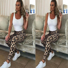 New Arrival Women Fashion Leopard Print Leggings Bottoms Skinny Pants Trousers Female Long Stretchy Leggings