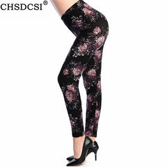 CHSDCSI Lady Fitness Leggings Stretch Hot High Waist Trousers Floral Printed Legging High Elastic Workout Leggins Push Up Pants