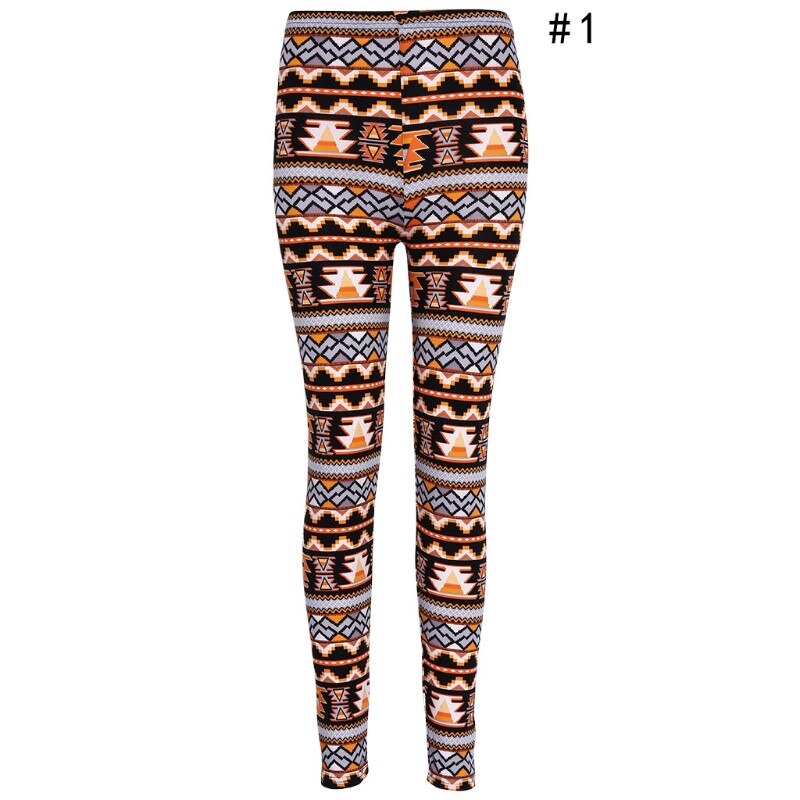 Women Floral Printing Elastic Leggings Stretch Pencil Pants Winter Autumn Women Floral Printing Leggings