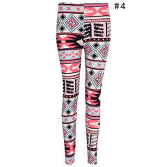 Women Floral Printing Elastic Leggings Stretch Pencil Pants Winter Autumn Women Floral Printing Leggings