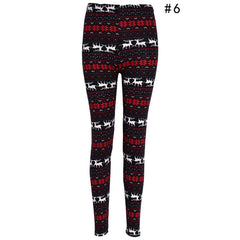 Women Floral Printing Elastic Leggings Stretch Pencil Pants Winter Autumn Women Floral Printing Leggings