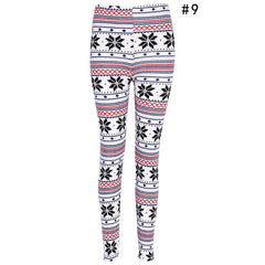 Women Floral Printing Elastic Leggings Stretch Pencil Pants Winter Autumn Women Floral Printing Leggings