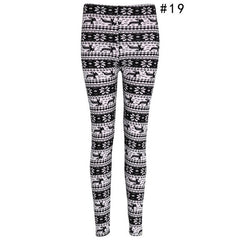 Women Floral Printing Elastic Leggings Stretch Pencil Pants Winter Autumn Women Floral Printing Leggings