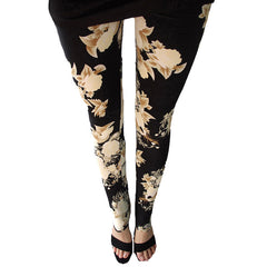 NDUCJSI New Rose Flower Printed Leggings Fashion Sexy Women Lady Slim High Elastic Cotton Pants Multiple Colors Styles Trousers