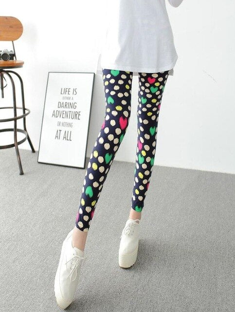 NDUCJSI New Rose Flower Printed Leggings Fashion Sexy Women Lady Slim High Elastic Cotton Pants Multiple Colors Styles Trousers