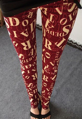 NDUCJSI New Rose Flower Printed Leggings Fashion Sexy Women Lady Slim High Elastic Cotton Pants Multiple Colors Styles Trousers