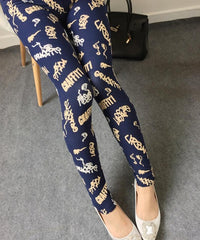 NDUCJSI New Rose Flower Printed Leggings Fashion Sexy Women Lady Slim High Elastic Cotton Pants Multiple Colors Styles Trousers