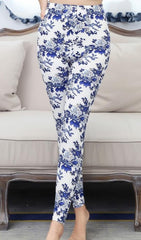 NDUCJSI New Rose Flower Printed Leggings Fashion Sexy Women Lady Slim High Elastic Cotton Pants Multiple Colors Styles Trousers