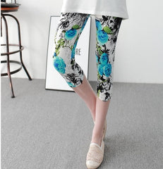 VISNXGI Floral Printing Capris Leggings Lady's Casual Stretched Graffiti Tie dyed Elastic Cropped Trousers Summer Women Legging