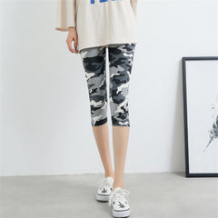 VISNXGI Floral Printing Capris Leggings Lady's Casual Stretched Graffiti Tie dyed Elastic Cropped Trousers Summer Women Legging