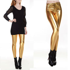 Autumn Winter PU Leather Pants Women High Waist Skinny Stretch Pencil Leggings Sexy Black Golden Silver Pencil Trouser 10 colors