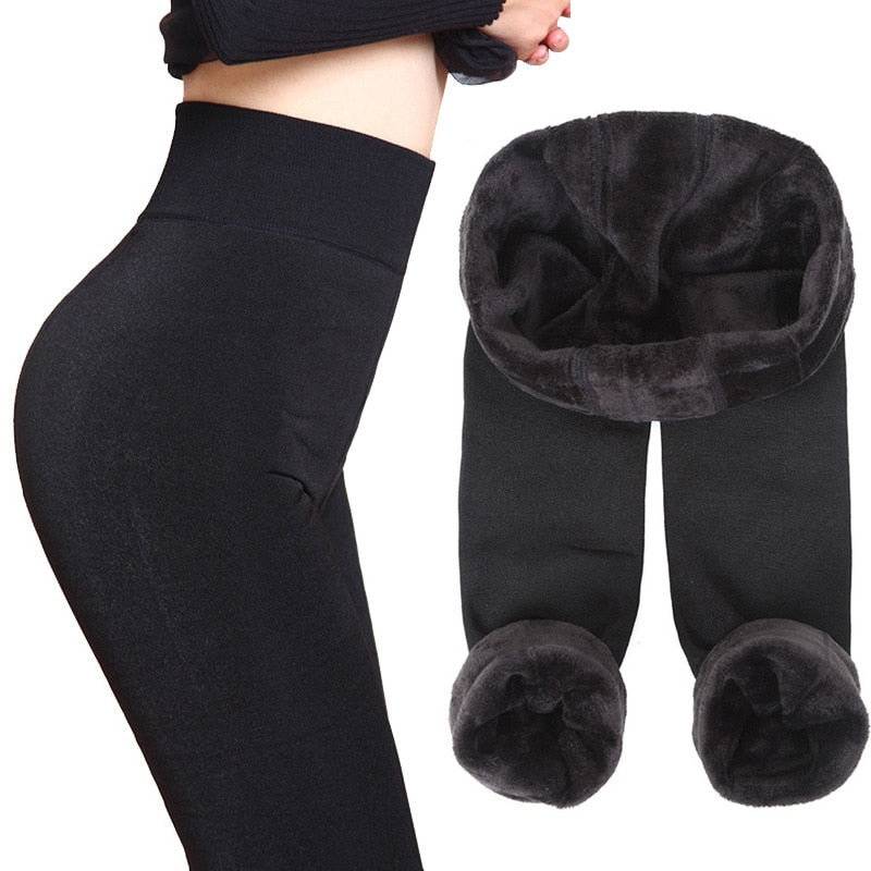 Thick Fleece Leggings Women leggins Winter Legging Womens Legins Warm Work Out Elastic Push Up Pants Skinny Pants for Women