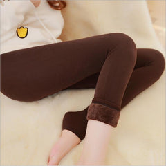 2018 Super Elastic Leggins Velvet legging Women Autumn Winter Warm fleece Female Plus Size Velvet black Stretchy pants