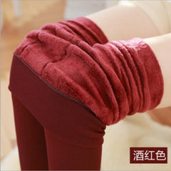 2018 Super Elastic Leggins Velvet legging Women Autumn Winter Warm fleece Female Plus Size Velvet black Stretchy pants