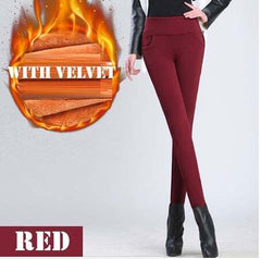 WKOUD S-4XL Lady Casual Leggings Winter Warm Velvet Thicken Leggings High Waist Pants Women Snow Hot leggings Bootcuts P8668