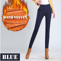 WKOUD S-4XL Lady Casual Leggings Winter Warm Velvet Thicken Leggings High Waist Pants Women Snow Hot leggings Bootcuts P8668