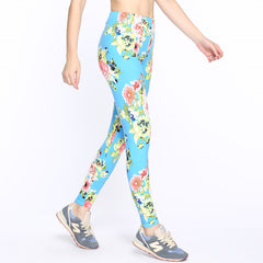 Hot Sale 2019 Spring and Autumn Flowers Printing High Waist Leggings Pant Casual Women Print Elasticity Fitness Leggins Female