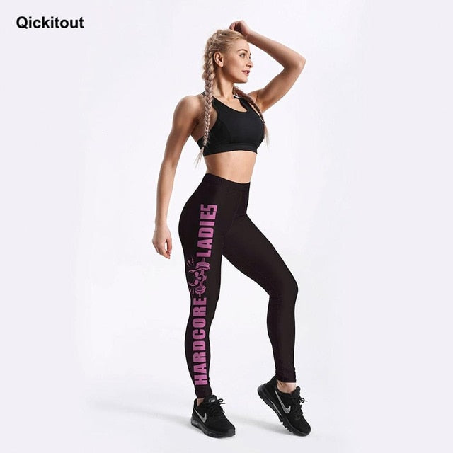 Letter Digital Printing High Waist Polyester Fashion Style Push Up Leggings For Female Casual Spring Summer Sportswear Leggings