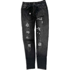 Print Long Leggings Chic Women Imitation Denim Flower Splashing Doodle Graffiti Print Thin Casual Summer Leggings For F