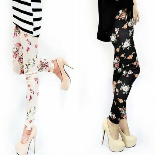 2019 Women Jeans Look Roses Floral Fitness Legging Soft Stretchy Pants Sexy Pencil Leggings